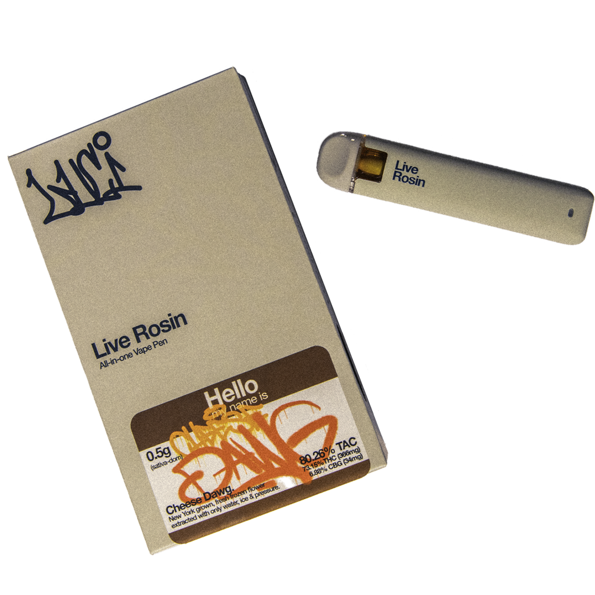 Cheese Dawg 0.5g Live Rosin All-In-One Vape Pen