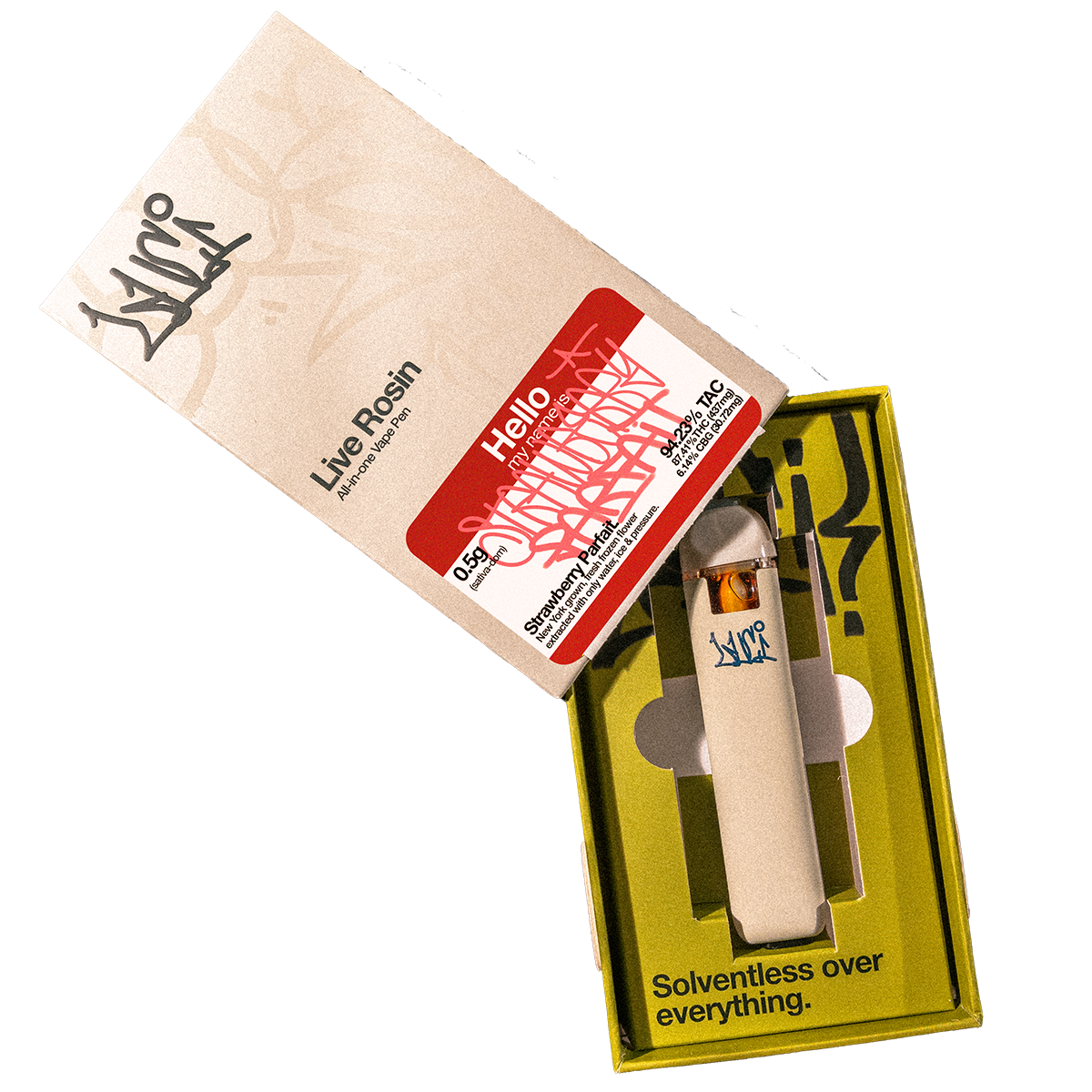 Strawberry Parfait. 0.5g Live Rosin All-In-One Vape Pen